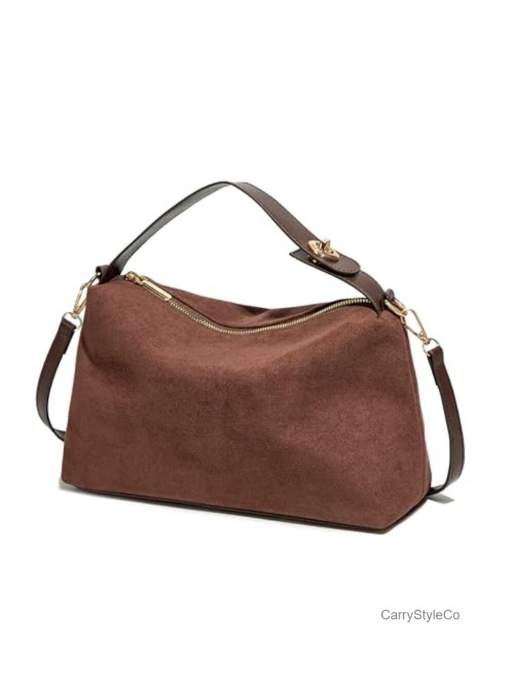 Suede Crescent Crossbody Bag Adjustable Strap Shoulder Tote Purse